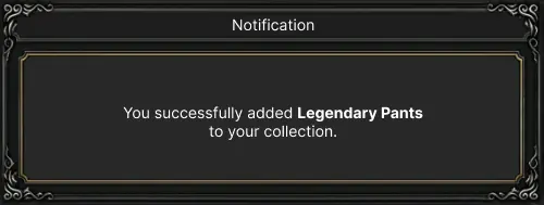 Notificação de item adicionado com sucesso