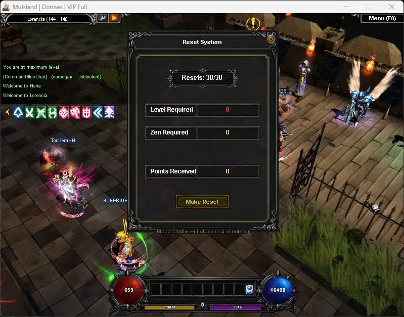 Novo Reset System Menu